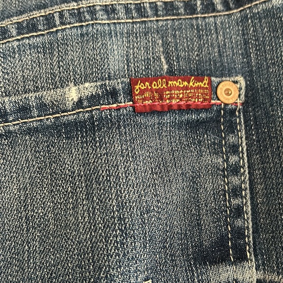 7 FOR ALL MANKIND DISTRESSED DENIM SKIRT SIZE 29 - Picture 3 of 6